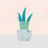 Aloe Vera plant in a pot vector