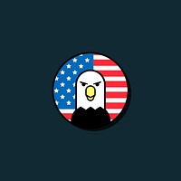 American eagle badge design vector