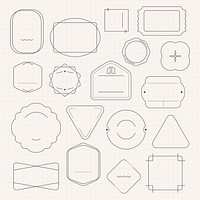 Blank minimal badge design vector set