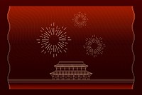 Traditional Chinese design card background with Tiananmen square