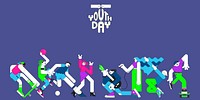 Youth day celebration  purple background template vector