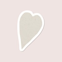 Beige heart shape sticker vector