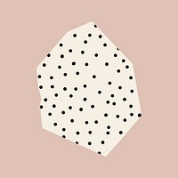 Black polka dots pattern on beige background badge vector