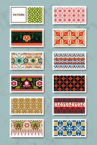 Indian seamless pattern banners vector set