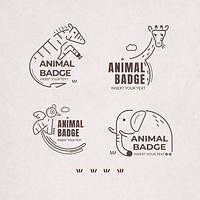 Animal badge design elements vector set