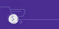 Purple online shopping design element banner vector