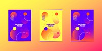 Colorful gradient poster design vector set