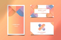 Orange business card design vector