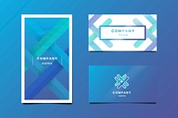 Blue business card design vector