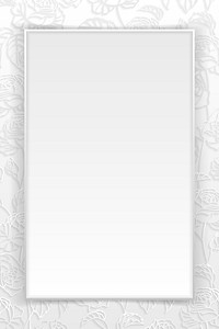Rectangle frame on silver floral pattern background vector