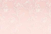 White floral pattern on pink background vector