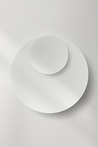 White round paper cut with drop shadow vector