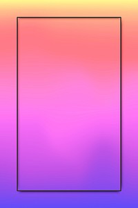 Black frame on pink and purple holographic pattern background vector