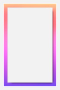 Pink and orange holographic pattern frame background vector