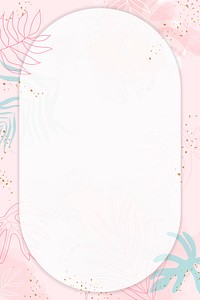 Pink oval watercolor frame vector