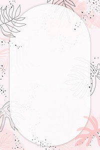 Pink oval watercolor frame vector