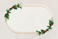 Golden festive oval Christmas background vector