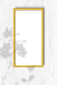Golden frame on a wall vector