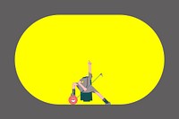 Jack O'Lantern Halloween character frame on yellow background vector