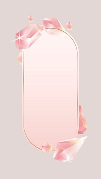 Rectangle crystal frame mobile phone wallpaper vector