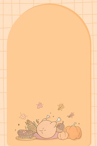 Frame with Thanksgiving doodle elements vector
