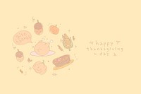 Thanksgiving doodle elements on yellow background vector