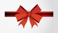 Red ribbon bow element on white background vector