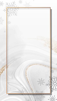 Glittery snowflake frame mobile phone wallpaper vector