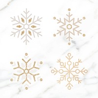 Glittery Christmas snowflake social ads template illustration