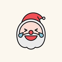 Santa laughing with tears of joy  emoticon isolated on beige background vector