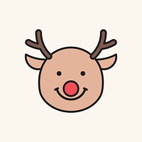Happy Rudolph reindeer emoticon isolated on beige background vector