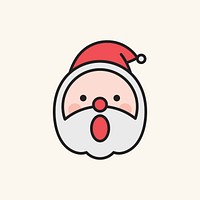 Santa with open mouth emoticon isolated on beige background vector