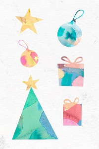 Christmas ornamental elements set vector