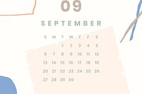 Colorful September calendar 2020 vector