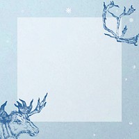 Golden square frame with a deer social ads template vector