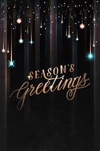 Season's greeting black card vector