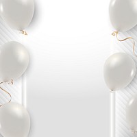 Minimal white balloons psd border frame