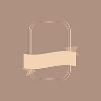Gold frame with bronze ribbon banner vector