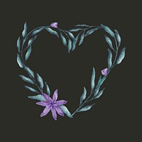 Heart shaped floral wreath vector