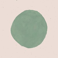 Solid green round watercolor element illustration