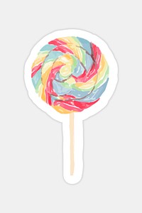 Colorful spiral rainbow lollipop vector
