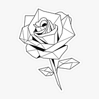Black and white rose sticker sticker Illustration