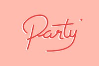 Red party handwritten design vector