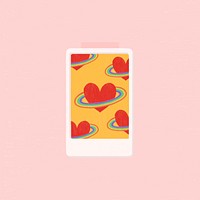 Red hearts and rainbow notepaper illustration
