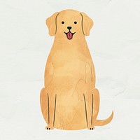 Labrador Retriever dog drawing on pastel yellow background