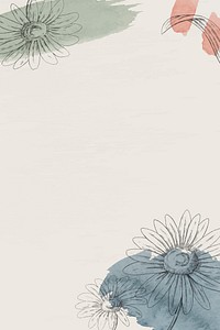 Daisy flower frame on beige background vector