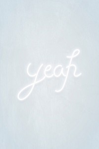 White yeah neon word vector