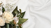 Bouquet on a white silk textured background vector