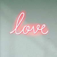 Neon love sign design resource vector
