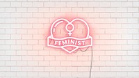 Neon feminist sign design resource vector